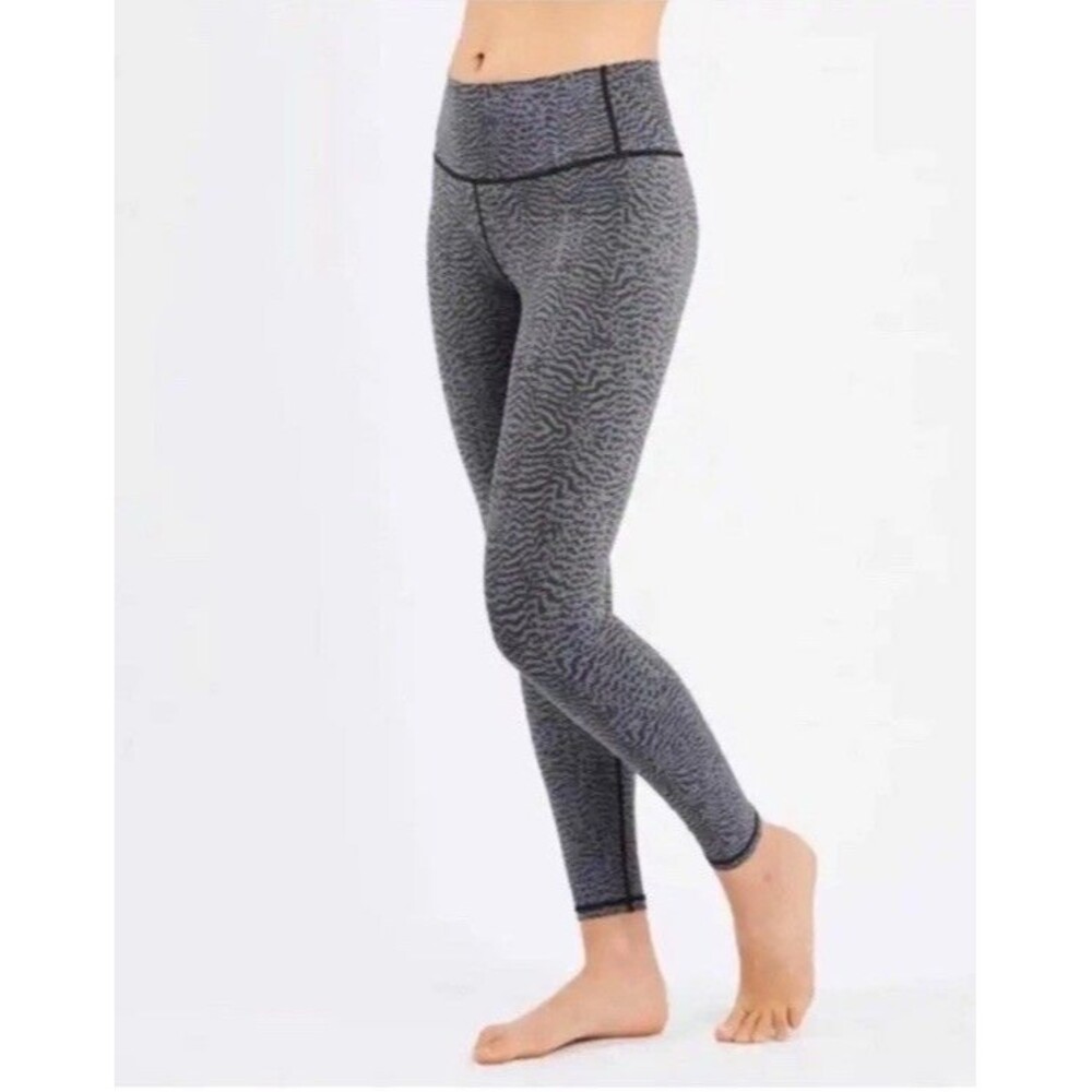 Varley M Luna Nocturnal Leggings High Waist 7/8 Leggings Animal Print Gray